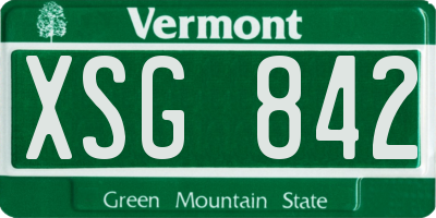 VT license plate XSG842