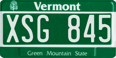 VT license plate XSG845