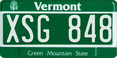 VT license plate XSG848