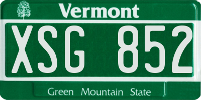 VT license plate XSG852
