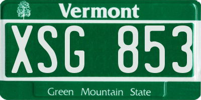 VT license plate XSG853