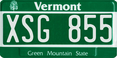 VT license plate XSG855
