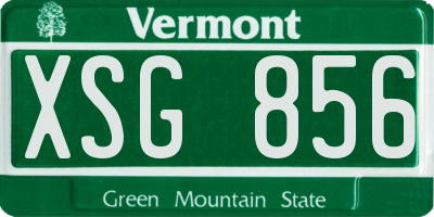 VT license plate XSG856