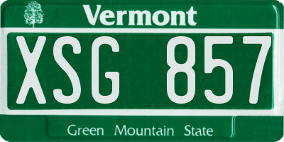 VT license plate XSG857