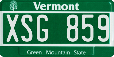 VT license plate XSG859
