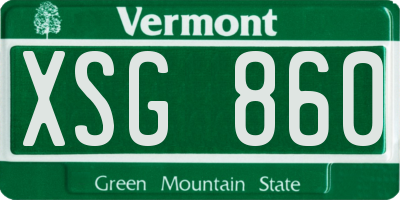 VT license plate XSG860