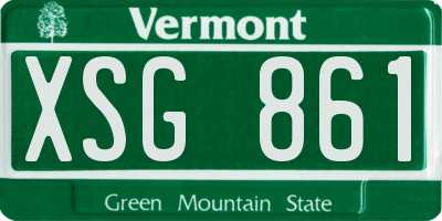 VT license plate XSG861