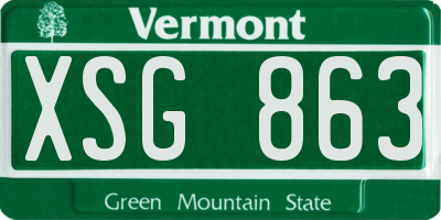 VT license plate XSG863