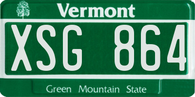 VT license plate XSG864