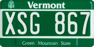 VT license plate XSG867