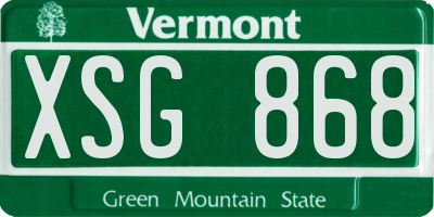 VT license plate XSG868