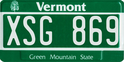 VT license plate XSG869