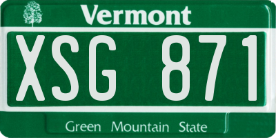 VT license plate XSG871
