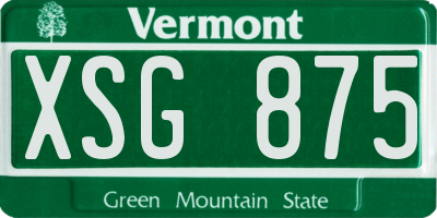 VT license plate XSG875