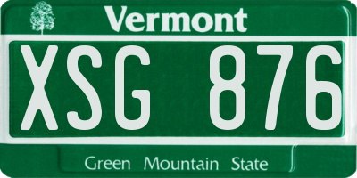 VT license plate XSG876