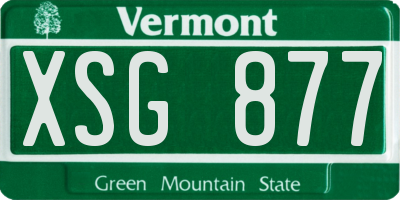 VT license plate XSG877