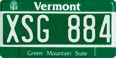 VT license plate XSG884