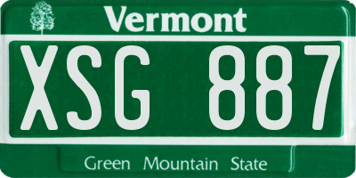 VT license plate XSG887