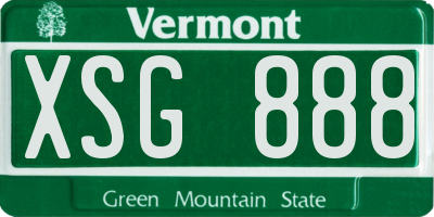 VT license plate XSG888