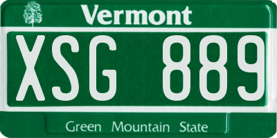 VT license plate XSG889