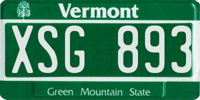 VT license plate XSG893