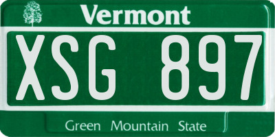 VT license plate XSG897