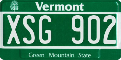 VT license plate XSG902