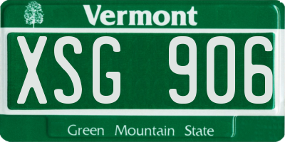 VT license plate XSG906