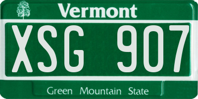 VT license plate XSG907
