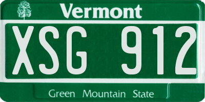 VT license plate XSG912