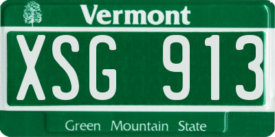 VT license plate XSG913