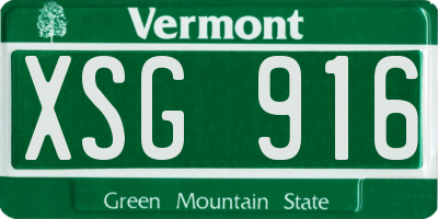 VT license plate XSG916