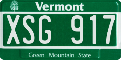 VT license plate XSG917