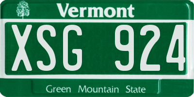 VT license plate XSG924