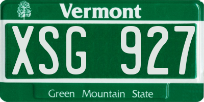 VT license plate XSG927