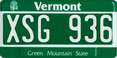 VT license plate XSG936