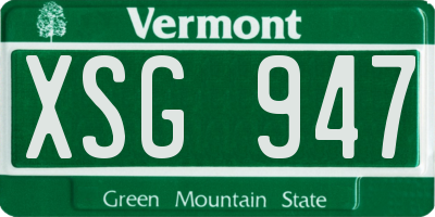 VT license plate XSG947