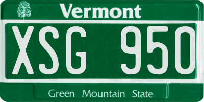 VT license plate XSG950