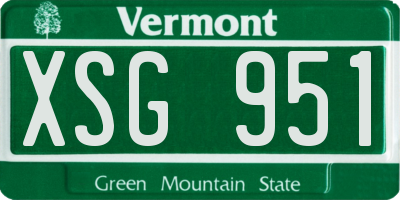 VT license plate XSG951