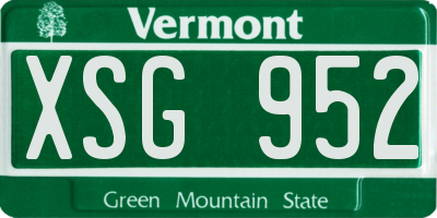 VT license plate XSG952