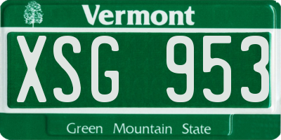 VT license plate XSG953