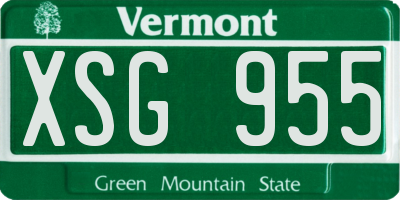 VT license plate XSG955