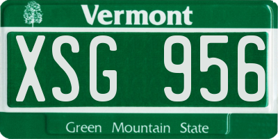 VT license plate XSG956