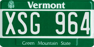VT license plate XSG964