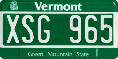 VT license plate XSG965