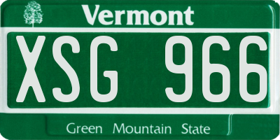 VT license plate XSG966