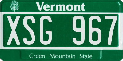 VT license plate XSG967