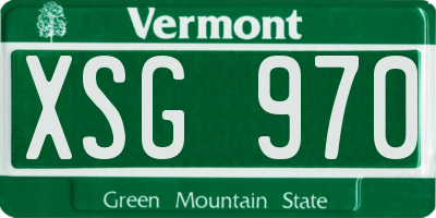VT license plate XSG970