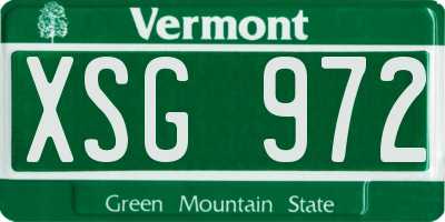 VT license plate XSG972