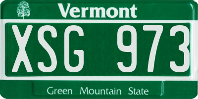 VT license plate XSG973